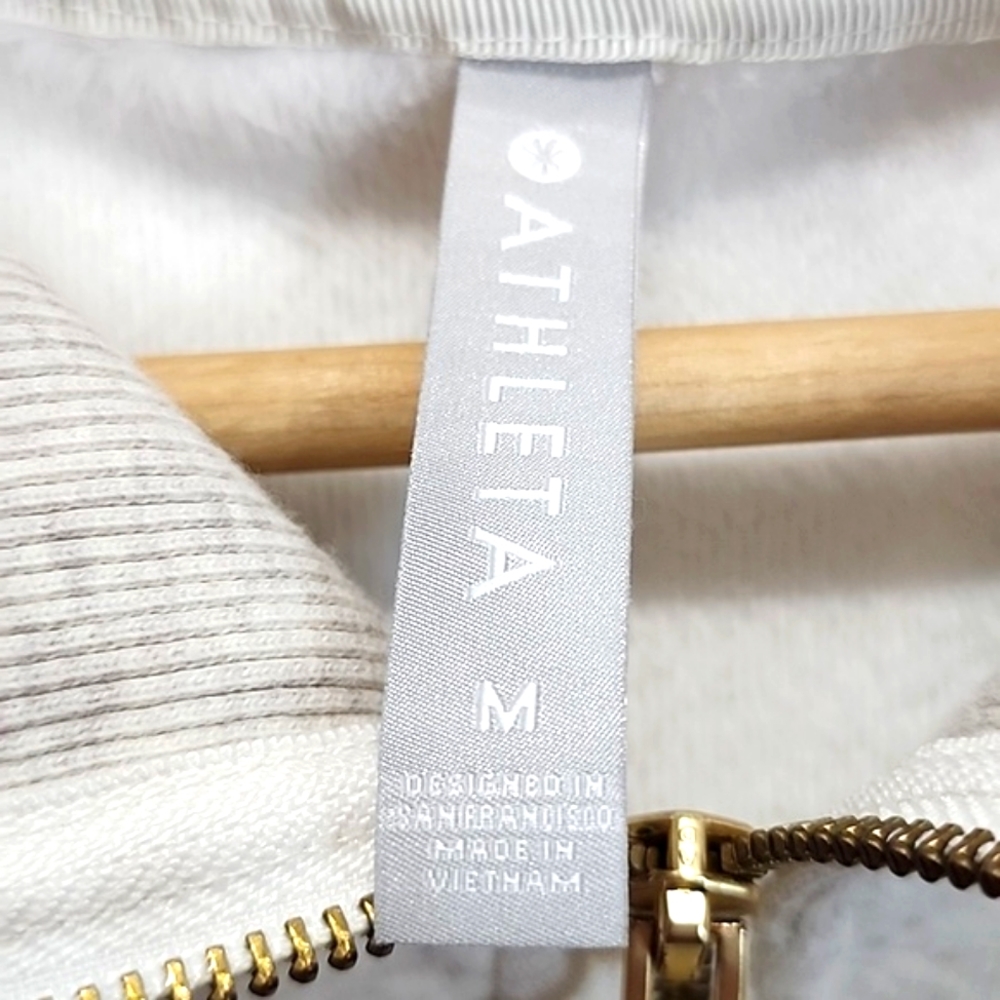 Athleta Cozy Karma 1/4th zip heathered pull over size M - Picture 6 of 9